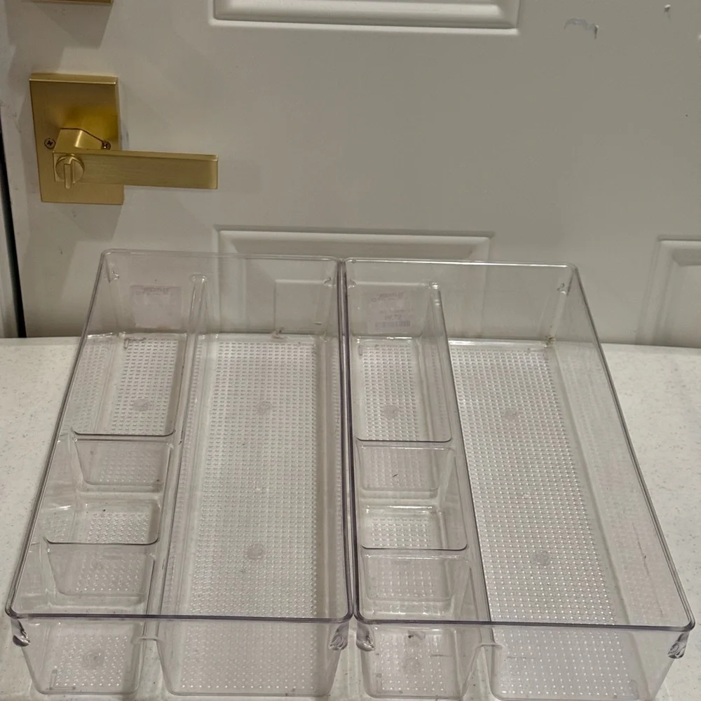 NEW Clear Plastic Drawer Organizers Set